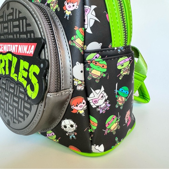 Loungefly Teenage Mutant Ninja Turtles Sewer Cap Mini Backpack - Picture 5 of 7